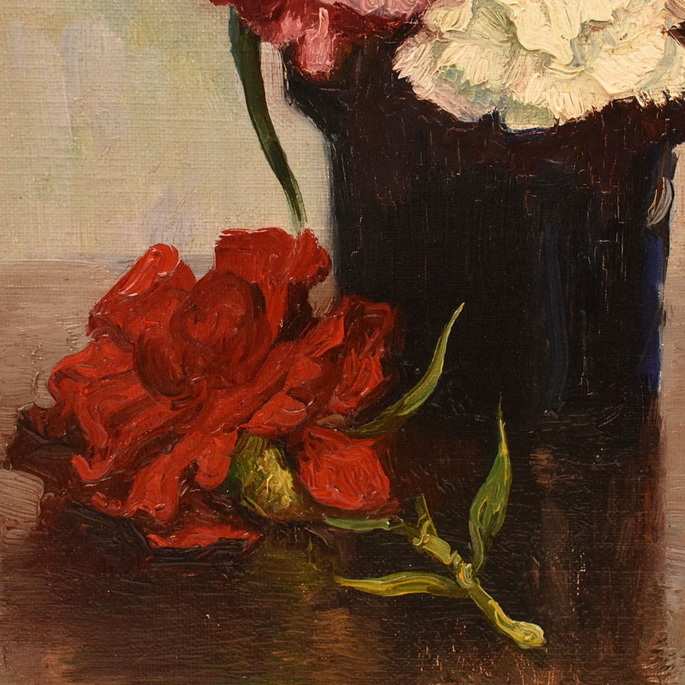 QF768 1a antique oil floral painting flower still life carnations.jpg